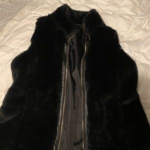 Faux fur black vest